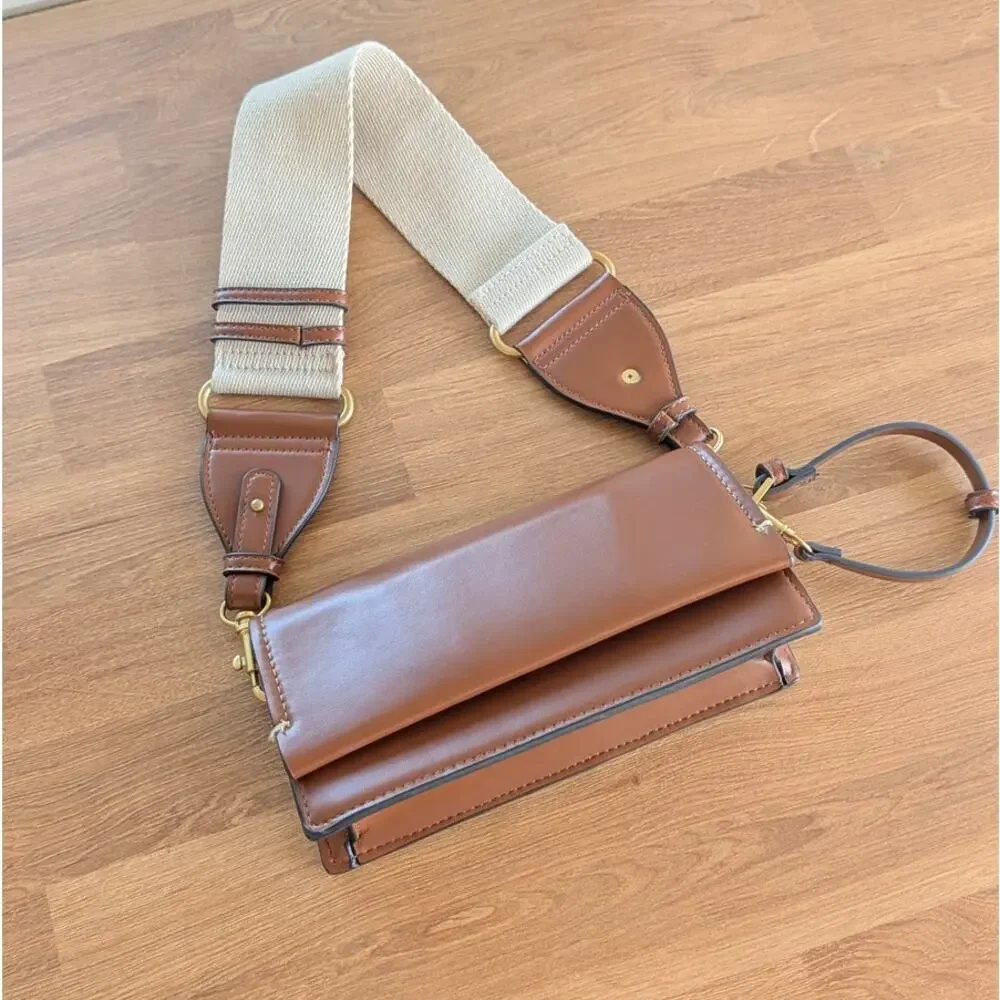 Zara 6587/310 Trendy Brown Faux Leather Mini Bag Shoulder Strap - Picture 2 of 11